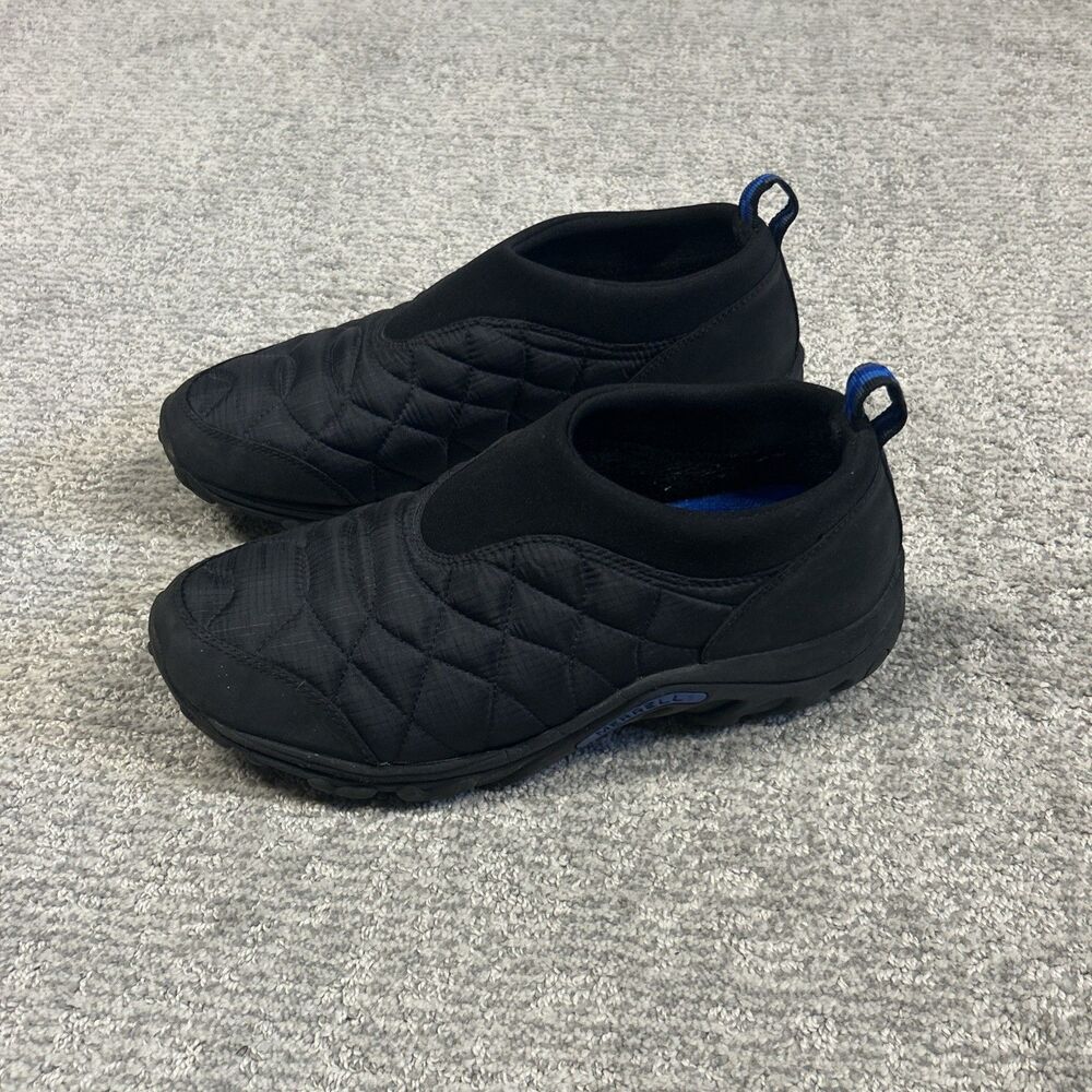 Merrell Black Quilted Alpine Moc Shoes Mens 8 Black Outdoor Comfort Casual